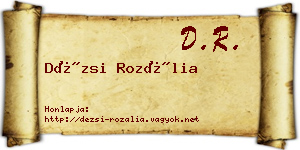 Dézsi Rozália névjegykártya